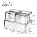 Set 5 Plastic Storage Box For Kitchen Food